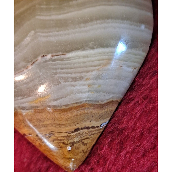 Amber Sardonyx Heart Shape Bowl Banded Gemstone Onyx Mineral 2 5/8 Inches - Picture 7 of 11